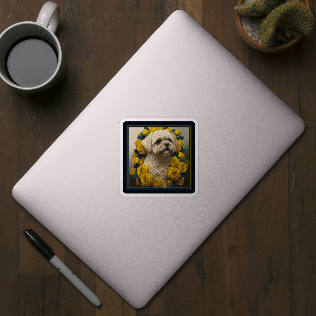 Maltipoo yellow roses 2 by xlhombat